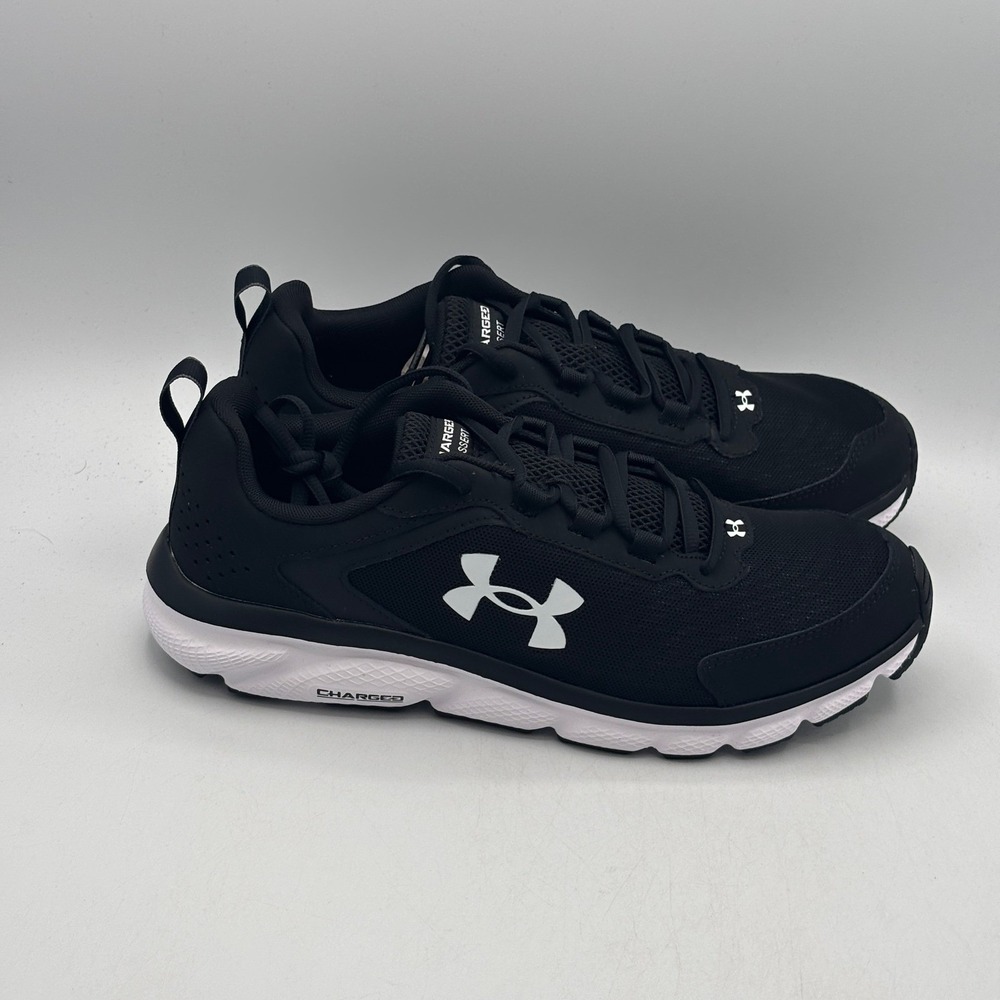 Under Armour Charged Assert 9 Shoes Men Size 10 Black White Running 3024590-001